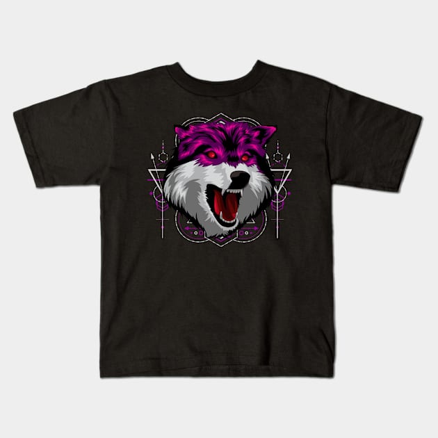 head wolf Kids T-Shirt by SHINIGAMII